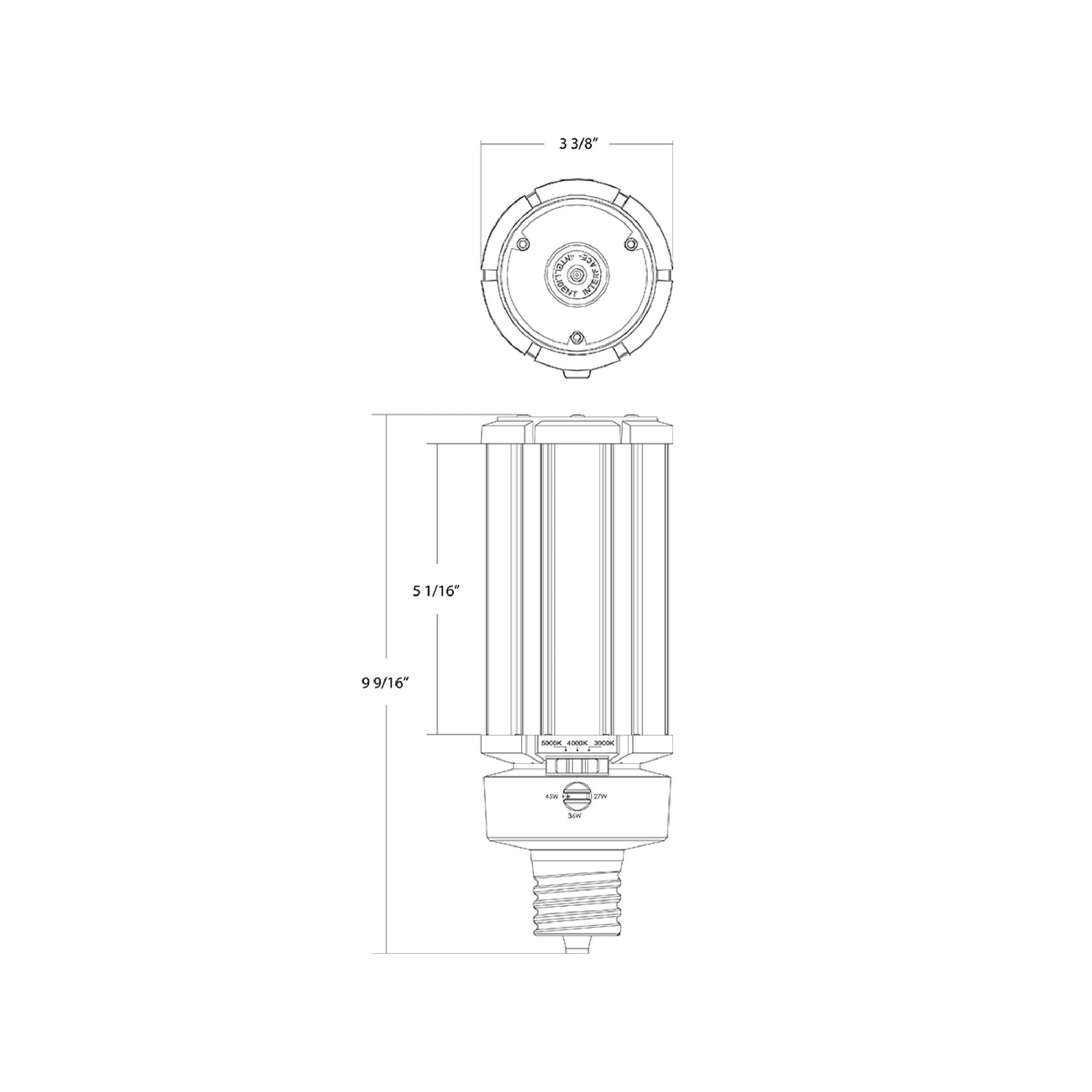 54W Selectable RAB LED Post Top Retrofit Lamp - EX39