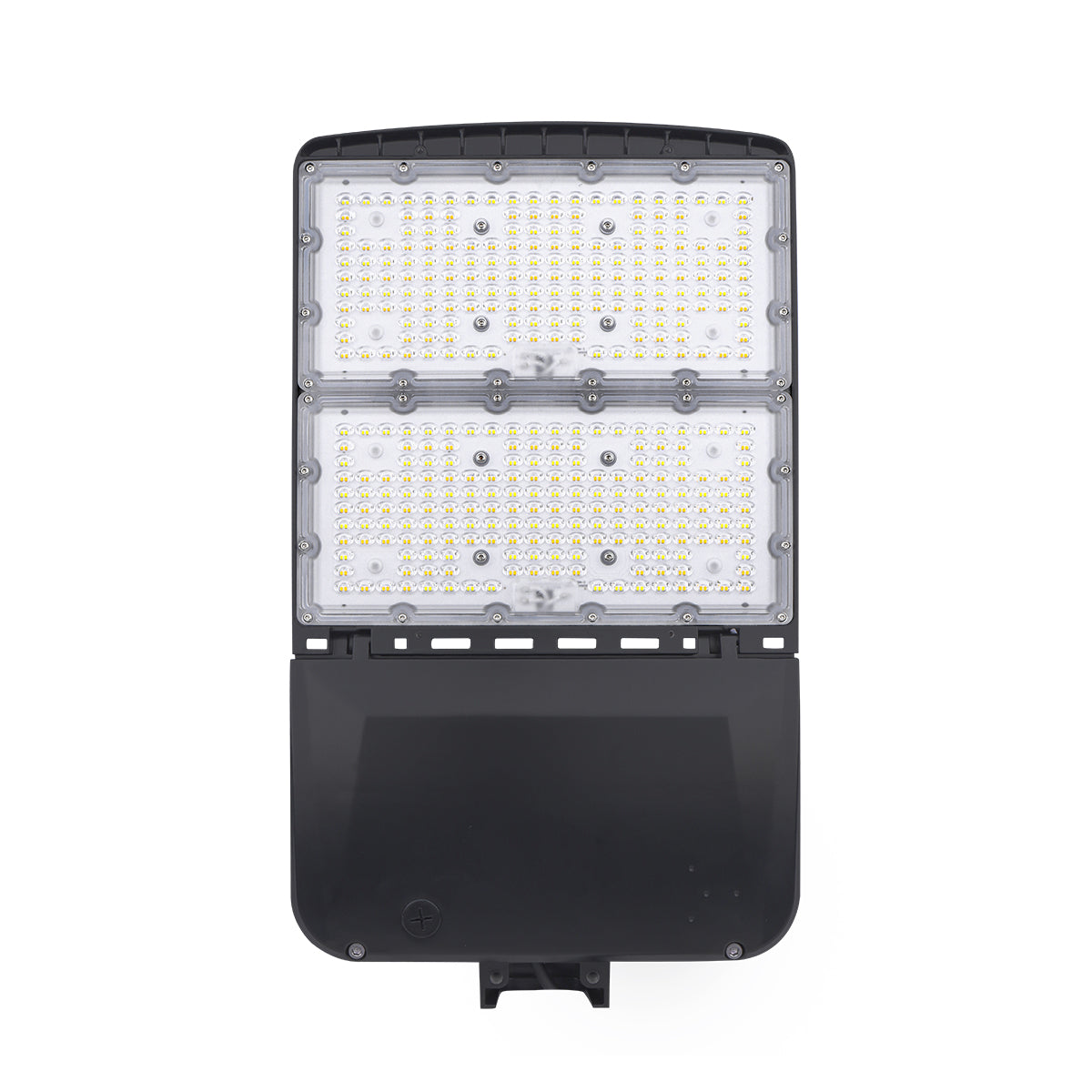 LED Shoebox Area Light - 3 CCT with dual LED panels and dark bronze finish for outdoor lighting applications