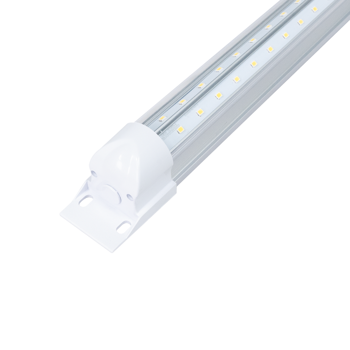 5ft Cooler Freezer LED Tube 25W with clear cover and white mounting bracket for efficient refrigerated display lighting