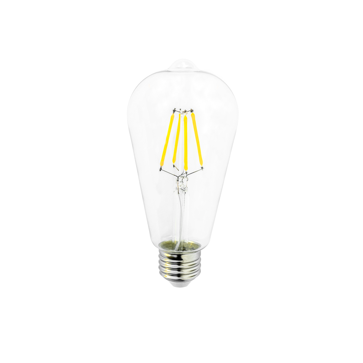 LED Edison Bulb dimmable E26 4W with vintage teardrop shape and warm amber glow for cozy lighting.