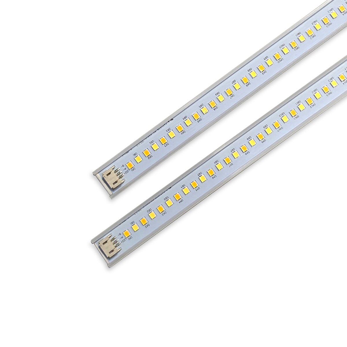 LED High Lumen Magnetic Retrofit Kit for 2x4 Troffer showing two 4ft LED light strips with connectors